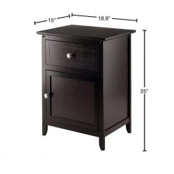 18.9 in. W Espresso Rectangle Wood End Table with 2-Drawers by Cubilan -Elama Sales Store espresso cubilan end side tables b000tdmuds 40 1000