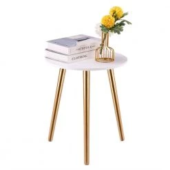 16.5 in. Glod Round Wood End Table by Cubilan 14 16.5 in. Glod Round Wood End Table by Cubilan -Elama Sales Store glod cubilan end side tables b09j28plcr 76 1000