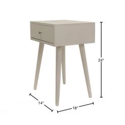 18 in. W Gloss White Rectangle Wood End Table with 1-Drawer by Cubilan -Elama Sales Store gloss white cubilan end side tables b07qpc2534 40 1000