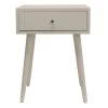 18 in. W Gloss White Rectangle Wood End Table with 1-Drawer by Cubilan