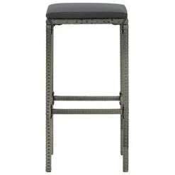 29.9 in. Grey steel Frame Adjustable Cushioned Bar Stools with Gray Poly Rattan Seat (Set of 2) by Cubilan 12 29.9 in. Grey steel Frame Adjustable Cushioned Bar Stools with Gray Poly Rattan Seat (Set of 2) by Cubilan -Elama Sales Store gray cubilan bar stools 313441 1f 1000