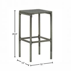 29.9 in. Grey steel Frame Adjustable Cushioned Bar Stools with Gray Poly Rattan Seat (Set of 2) by Cubilan 9 29.9 in. Grey steel Frame Adjustable Cushioned Bar Stools with Gray Poly Rattan Seat (Set of 2) by Cubilan -Elama Sales Store gray cubilan bar stools 313441 40 1000