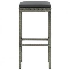 29.9 in. Grey steel Frame Adjustable Cushioned Bar Stools with Gray Poly Rattan Seat (Set of 2) by Cubilan 13 29.9 in. Grey steel Frame Adjustable Cushioned Bar Stools with Gray Poly Rattan Seat (Set of 2) by Cubilan -Elama Sales Store gray cubilan bar stools 313441 44 1000