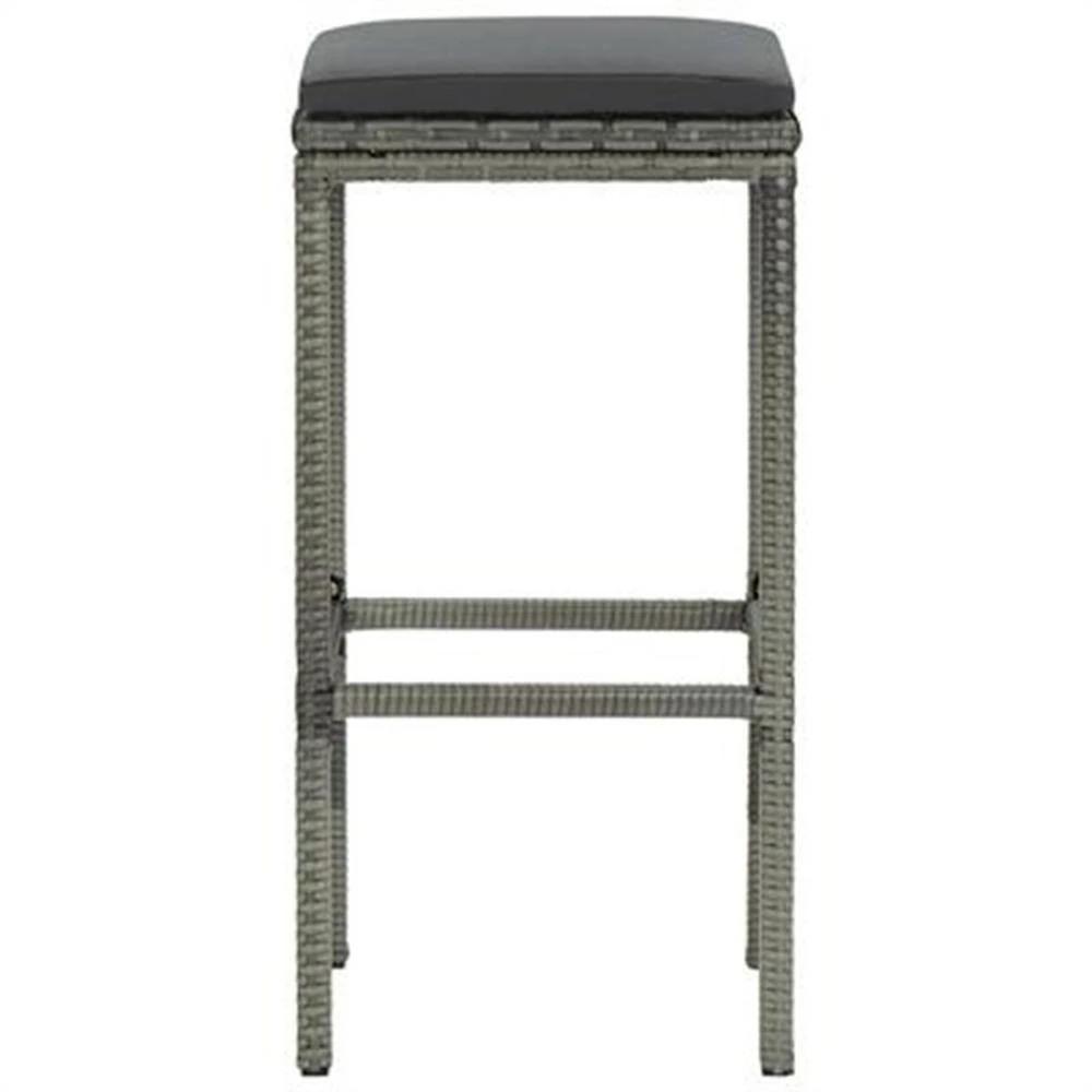 29.9 in. Grey steel Frame Adjustable Cushioned Bar Stools with Gray Poly Rattan Seat (Set of 2) by Cubilan 7 29.9 in. Grey steel Frame Adjustable Cushioned Bar Stools with Gray Poly Rattan Seat (Set of 2) by Cubilan - Image 7