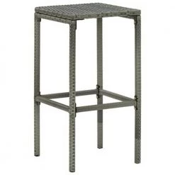 29.9 in. Grey steel Frame Adjustable Cushioned Bar Stools with Gray Poly Rattan Seat (Set of 2) by Cubilan 11 29.9 in. Grey steel Frame Adjustable Cushioned Bar Stools with Gray Poly Rattan Seat (Set of 2) by Cubilan -Elama Sales Store gray cubilan bar stools 313441 4f 1000