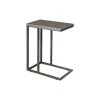 18.9 in. Gray C-Shaped Wood End Table by Cubilan
