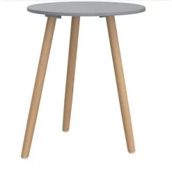 16.5 in. Gray Round Wood End Table by Cubilan