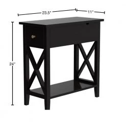 23.5 in. W Gray Rectangle Wood End Table with 1-Drawer by Cubilan -Elama Sales Store gray cubilan end side tables b09ckz7x53 40 1000