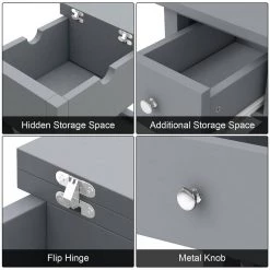 23.5 in. W Gray Rectangle Wood End Table with 1-Drawer by Cubilan -Elama Sales Store gray cubilan end side tables b09ckz7x53 c3 1000