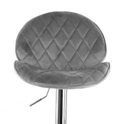 2-Piece Diamond Tufted Velvet Material Adjustable 35 in. Bar Stool in Gray with Chrome Trim and Base by Elama 15 2-Piece Diamond Tufted Velvet Material Adjustable 35 in. Bar Stool in Gray with Chrome Trim and Base by Elama -Elama Sales Store gray elama bar stools 985116700m fa 1000