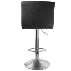 2-Piece Vintage Faux Leather Adjustable 35 in. Bar Stool in Gray with Black Base by Elama -Elama Sales Store gray elama bar stools 985116703m 1f 1000