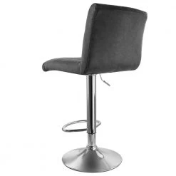 2-Piece Vintage Faux Leather Adjustable 35 in. Bar Stool in Gray with Black Base by Elama -Elama Sales Store gray elama bar stools 985116703m 44 1000