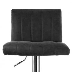 2-Piece Vintage Faux Leather Adjustable 35 in. Bar Stool in Gray with Black Base by Elama -Elama Sales Store gray elama bar stools 985116703m 76 1000