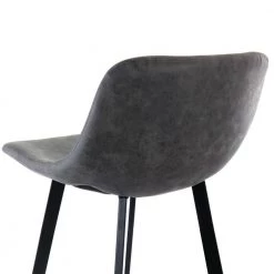 Faux Leather 38 in. Gray Low Back Metal Bar Stool with Black Legs by Elama 14 Faux Leather 38 in. Gray Low Back Metal Bar Stool with Black Legs by Elama -Elama Sales Store gray elama bar stools 985116765m 44 1000