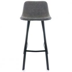 Faux Leather 38 in. Gray Low Back Metal Bar Stool with Black Legs by Elama 11 Faux Leather 38 in. Gray Low Back Metal Bar Stool with Black Legs by Elama -Elama Sales Store gray elama bar stools 985116765m c3 1000