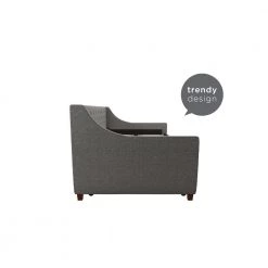 Her Majesty Gray Linen Twin Daybed and Trundle by Novogratz -Elama Sales Store gray linen novogratz daybeds 4330439n 1f 1000