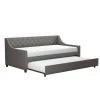 Her Majesty Gray Linen Twin Daybed and Trundle by Novogratz