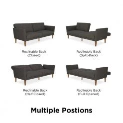 Regal Gray Linen Futon Sleeper by Novogratz 22 Regal Gray Linen Futon Sleeper by Novogratz -Elama Sales Store gray linen novogratz futons 2180429n 4f 1000