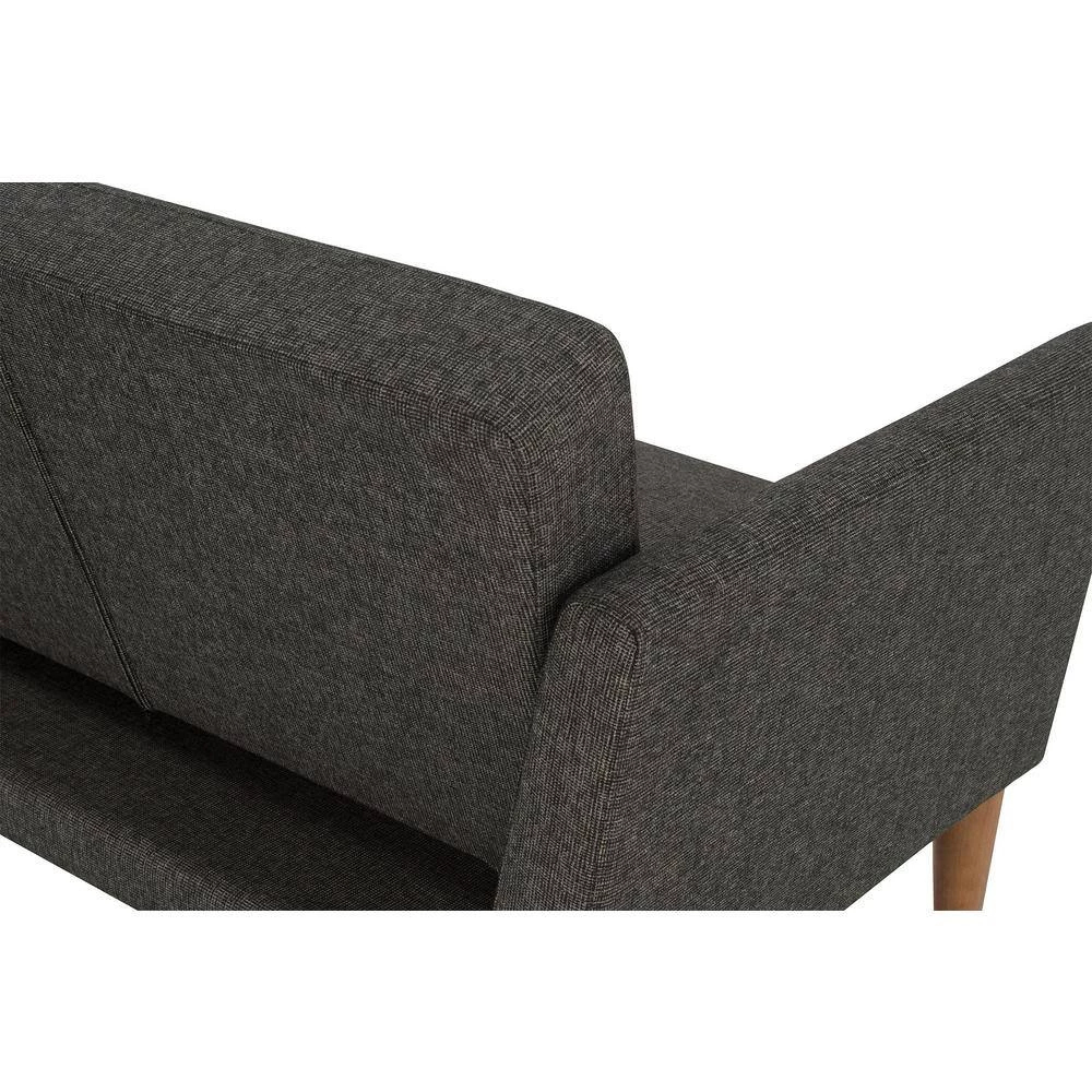 Regal Gray Linen Futon Sleeper by Novogratz 6 Regal Gray Linen Futon Sleeper by Novogratz - Image 6