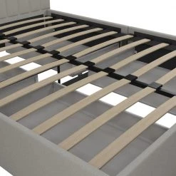 Brittany Gray Upholstered Queen Size Bed with Storage Drawers by Novogratz 17 Brittany Gray Upholstered Queen Size Bed with Storage Drawers by Novogratz -Elama Sales Store gray linen novogratz platform beds 4545439n 1d 1000