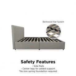 Brittany Gray Upholstered Queen Size Bed with Storage Drawers by Novogratz 23 Brittany Gray Upholstered Queen Size Bed with Storage Drawers by Novogratz -Elama Sales Store gray linen novogratz platform beds 4545439n fa 1000