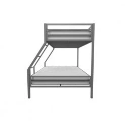 Maxwell Twin-Over-Full Metal Gray Bunk Bed with Ladder and Guardrails by Novogratz -Elama Sales Store gray novogratz bunk beds 4146429n 1d 1000