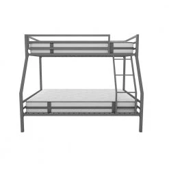 Maxwell Twin-Over-Full Metal Gray Bunk Bed with Ladder and Guardrails by Novogratz -Elama Sales Store gray novogratz bunk beds 4146429n a0 1000
