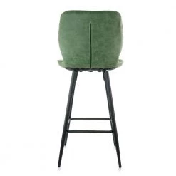 2-Piece Faux Leather 37.75 in. Bar Chair in Green with Metal Legs by Elama -Elama Sales Store green elama bar stools 985116686m 4f 1000