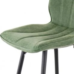 2-Piece Faux Leather 37.75 in. Bar Chair in Green with Metal Legs by Elama -Elama Sales Store green elama bar stools 985116686m fa 1000
