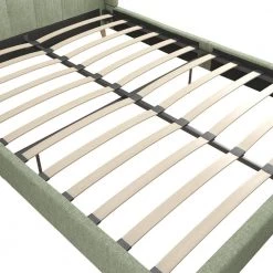 Her Majesty Green Linen Queen Upholstered Bed by Novogratz 18 Her Majesty Green Linen Queen Upholstered Bed by Novogratz -Elama Sales Store green linen novogratz platform beds 4356939n 1f 1000