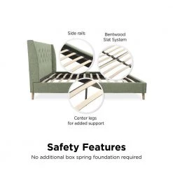 Her Majesty Green Linen Queen Upholstered Bed by Novogratz 19 Her Majesty Green Linen Queen Upholstered Bed by Novogratz -Elama Sales Store green linen novogratz platform beds 4356939n 44 1000