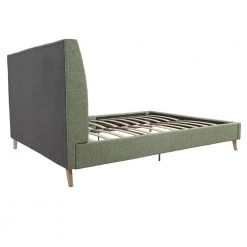Her Majesty Green Linen Queen Upholstered Bed by Novogratz 15 Her Majesty Green Linen Queen Upholstered Bed by Novogratz -Elama Sales Store green linen novogratz platform beds 4356939n 66 1000
