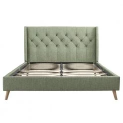 Her Majesty Green Linen Queen Upholstered Bed by Novogratz 16 Her Majesty Green Linen Queen Upholstered Bed by Novogratz -Elama Sales Store green linen novogratz platform beds 4356939n c3 1000