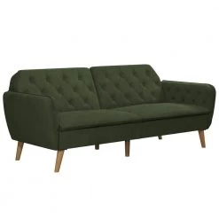 Tallulah Memory Foam Green Velvet Futon by Novogratz
