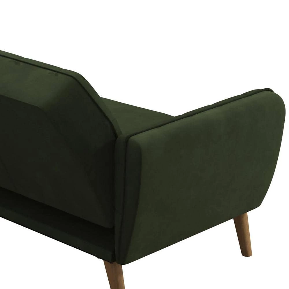 Tallulah Memory Foam Green Velvet Futon by Novogratz 6 Tallulah Memory Foam Green Velvet Futon by Novogratz - Image 6