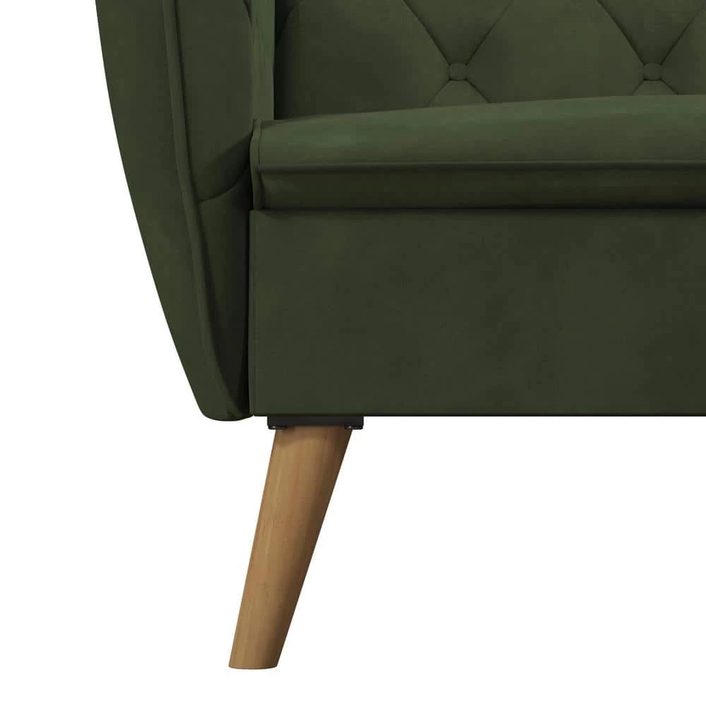 Tallulah Memory Foam Green Velvet Futon by Novogratz 7 Tallulah Memory Foam Green Velvet Futon by Novogratz - Image 7