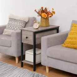 23.6 in. W Greige and Black Rectangle Wood End Table with 1-Drawer by Cubilan 13 23.6 in. W Greige and Black Rectangle Wood End Table with 1-Drawer by Cubilan -Elama Sales Store greige and black cubilan end side tables b08hgztmd7 1f 1000