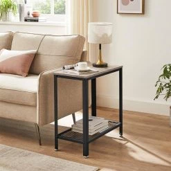 23.6 in. W Greige and Black Rectangle Wood End Table by Cubilan 11 23.6 in. W Greige and Black Rectangle Wood End Table by Cubilan -Elama Sales Store greige and black cubilan end side tables b08n48n3rz c3 1000