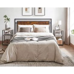 13.4 in. W Greige and Black Rectangle Wood End Table by Cubilan -Elama Sales Store greige and black cubilan end side tables b097xjw28c 1f 1000