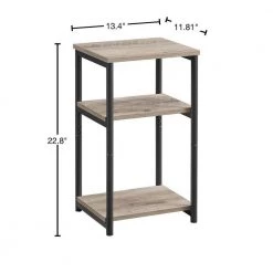 13.4 in. W Greige and Black Rectangle Wood End Table by Cubilan -Elama Sales Store greige and black cubilan end side tables b097xjw28c 40 1000