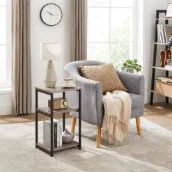 13.4 in. W Greige and Black Rectangle Wood End Table by Cubilan -Elama Sales Store greige and black cubilan end side tables b097xjw28c c3 1000