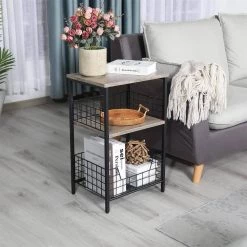 15.75 in. W Gray Rectangle Wood End Table by Cubilan -Elama Sales Store greige cubilan end side tables b0948wqw4b 31 1000