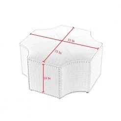 Joziah Grey Linen Cocktail Ottoman with Upholstered by Nicole Miller -Elama Sales Store grey linen nicole miller ottomans non113 03gr hd 40 1000