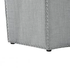 Joziah Grey Linen Cocktail Ottoman with Upholstered by Nicole Miller -Elama Sales Store grey linen nicole miller ottomans non113 03gr hd fa 1000