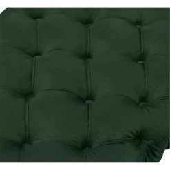Shannyn Hunter Green/Gold Velvet Bench with Button Tufted Metal Leg by Nicole Miller -Elama Sales Store hunter green gold nicole miller bedroom benches nbh130 02hg hd 76 1000