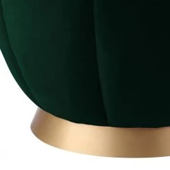 Zane Hunter Green/Gold Velvet Tufted Ottoman with Metal Base by Nicole Miller -Elama Sales Store hunter green gold velvet nicole miller ottomans non137 02hg hd 44 1000