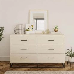 Kelly 6 Drawer Ivory Oak Dresser by Novogratz -Elama Sales Store ivory oak novogratz dressers 9230339com 31 1000