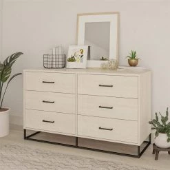 Kelly 6 Drawer Ivory Oak Dresser by Novogratz -Elama Sales Store ivory oak novogratz dressers 9230339com c3 1000