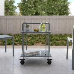 Penelope Outdoor/Indoor Cart, Gray by Novogratz 17 Penelope Outdoor/Indoor Cart, Gray by Novogratz -Elama Sales Store light gray novogratz bar carts 88508lgy1e 31 1000