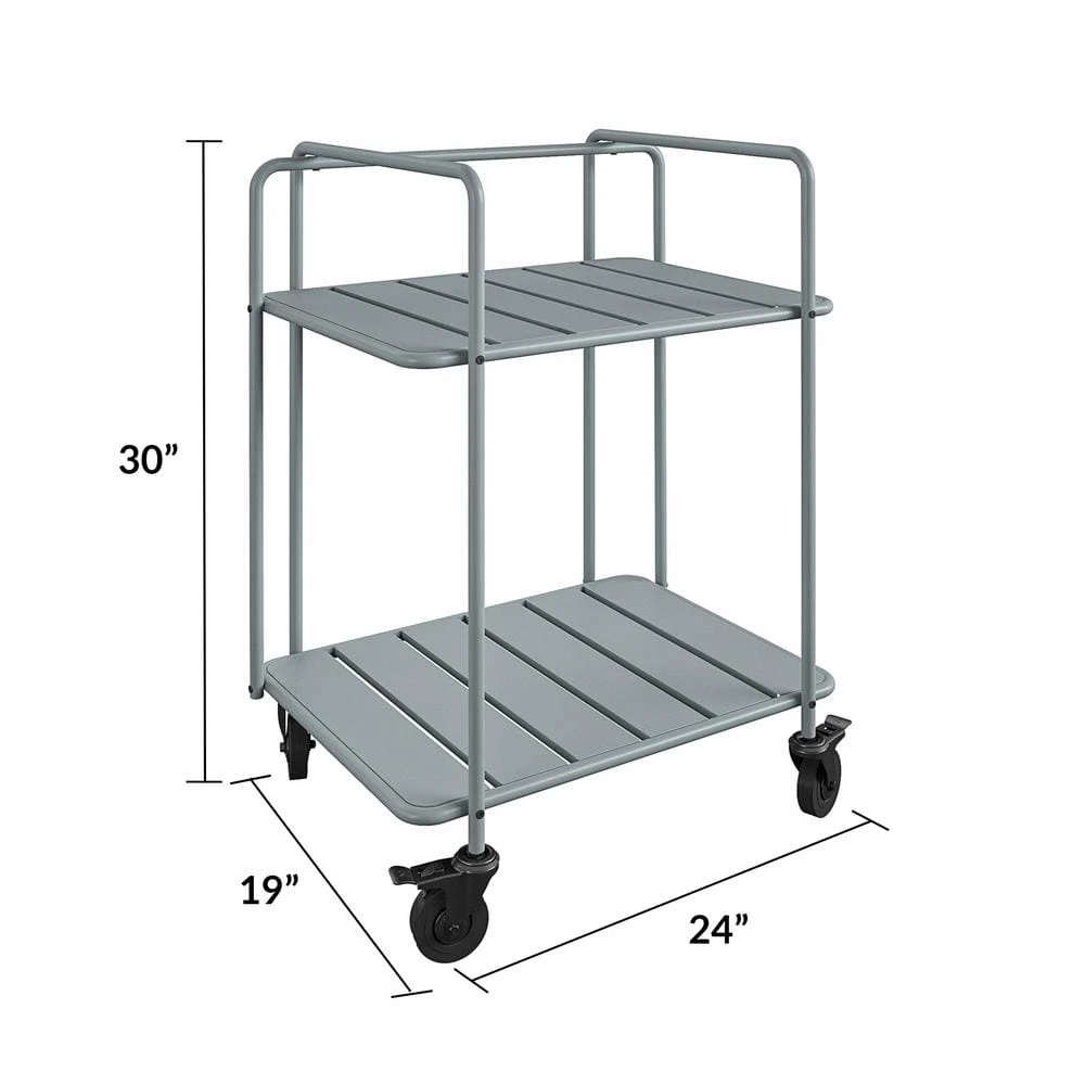 Penelope Outdoor/Indoor Cart, Gray by Novogratz 8 Penelope Outdoor/Indoor Cart, Gray by Novogratz - Image 8